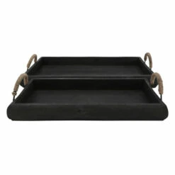 Wholesale ✔️ Sagebrook Home Set Of 2 Wood Trays, Black 4.75"H - 23.5" X 13.75" X 4.75" ⌛ -Sagebrook Home Online Shop unnamed file 1007