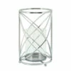 Best Pirce ❤️ Sagebrook Home Metal 10" Hurricane Candle Holder,silver 10.25"H - 6.25" X 6.25" X 10.25" ✨