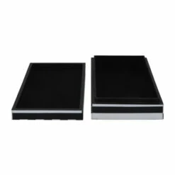 Brand new 🛒 Sagebrook Home Resin, Set Of 2 10, 12" Striped Boxes, Black, White 4"H - 12.0" X 8.0" X 4.0" 🎁 -Sagebrook Home Online Shop unnamed file 1022
