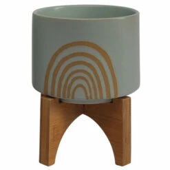 Coupon 🎁 Sagebrook Home Set Of 2 5, 8" Arch Planter With Stand, Mint 10.5"H - 7.75" X 7.75" X 10.5" 🎁 -Sagebrook Home Online Shop unnamed file 1052