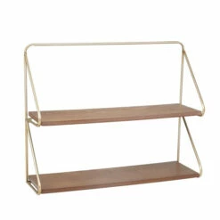 Cheapest 🎁 Sagebrook Home Metal, Wood 20" 2 Tier Wall Shelf, Gold 17"H - 20.0" X 6.0" X 17.0" 🔥 -Sagebrook Home Online Shop unnamed file 1071