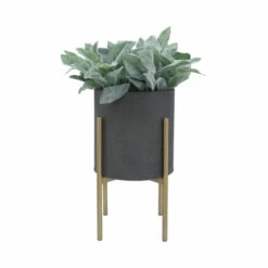 Cheapest 😉 Sagebrook Home Set Of 2 Planter On Metal Stand, Gray, Gld 23"H - 14.0" X 14.0" X 23.0" ✨ -Sagebrook Home Online Shop unnamed file 1081