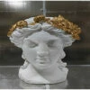 Hot Sale 👏 Sagebrook Home Resin, 16"h Daisies Lady Head Planter, White, Gold 16.0"H - 12.0" X 11.0" X 16.0" 😀