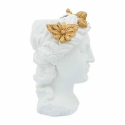 Hot Sale 👏 Sagebrook Home Resin, 16"h Daisies Lady Head Planter, White, Gold 16.0"H - 12.0" X 11.0" X 16.0" 😀 -Sagebrook Home Online Shop unnamed file 1088