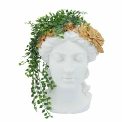 Hot Sale 👏 Sagebrook Home Resin, 16"h Daisies Lady Head Planter, White, Gold 16.0"H - 12.0" X 11.0" X 16.0" 😀 -Sagebrook Home Online Shop unnamed file 1090