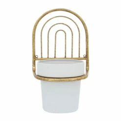 Promo ๐งจ Sagebrook Home Metal, 11"h Wall Planter, Gold, White 11.0"H - 7.0" X 6.0" X 11.0" ๐ 11 Promo ๐งจ Sagebrook Home Metal, 11"h Wall Planter, Gold, White 11.0"H - 7.0" X 6.0" X 11.0" ๐ -Sagebrook Home Online Shop unnamed file 1127