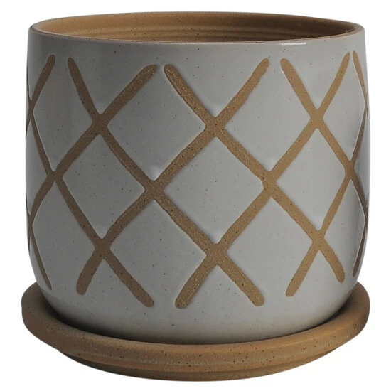 New ๐งจ Sagebrook Home Set Of 2 5, 6" Cross Planter With Saucer, White 5.75"H - 6.0" X 6.0" X 5.75" ๐ 4 New ๐งจ Sagebrook Home Set Of 2 5, 6" Cross Planter With Saucer, White 5.75"H - 6.0" X 6.0" X 5.75" ๐ - Image 2