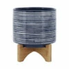 Promo 👍 Sagebrook Home Ceramic 8" Planter On Stand, Blue 9.25"H - 7.75" X 7.75" X 9.25" 🎁 -Sagebrook Home Online Shop unnamed file 1191