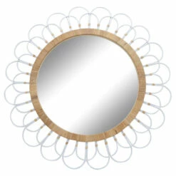 Best Pirce 🧨 Sagebrook Home 36" Daisy Wall Mirror, White 37.0"H - 36.0" X 2.0" X 37.0" 👍