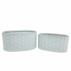 Flash Sale 🧨 Sagebrook Home Ceramic Set Of 2 9, 10" Stars Planter, Beige 5.0"H - 10.0" X 5.0" X 5.0" 😍