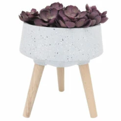 Best Pirce ⌛ Sagebrook Home Set Of 2 11, 15" Terrazzo Planter With Wood Legs, Gray 8"H - 15.0" X 15.0" X 8.0" 🔔 -Sagebrook Home Online Shop unnamed file 1225