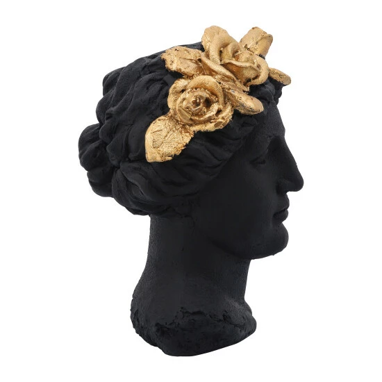 Brand new ๐ฏ Sagebrook Home Resin, 16"h Roses Lady Head Planter, Black, Gold 16.0"H - 12.0" X 12.0" X 16.0" โญ 5 Brand new ๐ฏ Sagebrook Home Resin, 16"h Roses Lady Head Planter, Black, Gold 16.0"H - 12.0" X 12.0" X 16.0" โญ - Image 3