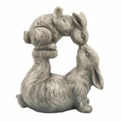 Best reviews of ๐งจ Sagebrook Home Resin, 15"h Kissing Bunnies, Antique White 15"H โจ