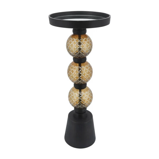 Promo ๐ฅฐ Sagebrook Home Metal, 23"h Orb Side Table, Mirror Top, Gld, Blk 23.0"H - 10.0" X 10.0" X 23.0" ๐ 4 Promo ๐ฅฐ Sagebrook Home Metal, 23"h Orb Side Table, Mirror Top, Gld, Blk 23.0"H - 10.0" X 10.0" X 23.0" ๐ - Image 2