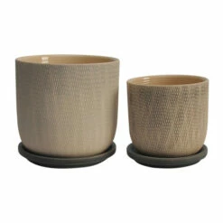Best deal 😀 Sagebrook Home Set Of 2 5, 6" Mesh Planter With Saucer, Gray 5.75"H - 6.0" X 6.0" X 5.75" ⌛