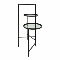 Budget 🌟 Sagebrook Home Metal, 32"h 3-layered Glass Plant Stand, Black 32.0"H - 17.0" X 22.0" X 32.0" ❤️ -Sagebrook Home Online Shop unnamed file 1287