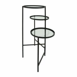 Budget 🌟 Sagebrook Home Metal, 32"h 3-layered Glass Plant Stand, Black 32.0"H - 17.0" X 22.0" X 32.0" ❤️ -Sagebrook Home Online Shop unnamed file 1288