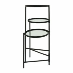 Budget 🌟 Sagebrook Home Metal, 32"h 3-layered Glass Plant Stand, Black 32.0"H - 17.0" X 22.0" X 32.0" ❤️ -Sagebrook Home Online Shop unnamed file 1290