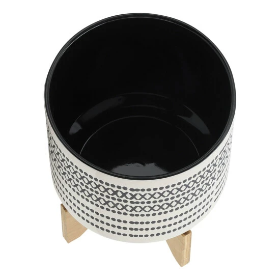 Outlet π Sagebrook Home 10" Aztec Planter With Wood Stand, Gray 12.0"H - 10.0" X 10.0" X 12.0" π₯° 6 Outlet π Sagebrook Home 10" Aztec Planter With Wood Stand, Gray 12.0"H - 10.0" X 10.0" X 12.0" π₯° - Image 4