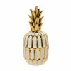 Brand new 🎁 Sagebrook Home White, Gold Ceramic Pineapple 9.75" 9.75"H - 4.5" X 4.5" X 9.75" 👍