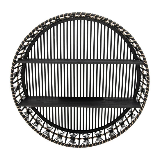 Coupon 𧨠Sagebrook Home Wood, 32", 2-layer Wall Shelf, Black 32.0"H - 32.0" X 8.0" X 32.0" π 4 Coupon 𧨠Sagebrook Home Wood, 32", 2-layer Wall Shelf, Black 32.0"H - 32.0" X 8.0" X 32.0" π - Image 2