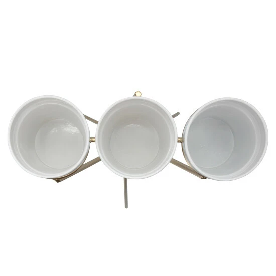 Wholesale βοΈ Sagebrook Home 3-cup Metal Planter On Gold Stand, White 26.0"H - 16.0" X 13.0" X 26.0" π― 5 Wholesale βοΈ Sagebrook Home 3-cup Metal Planter On Gold Stand, White 26.0"H - 16.0" X 13.0" X 26.0" π― - Image 3