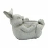 New 👍 Sagebrook Home Resin, 15"d Laying Bunny Planter, Gray 10.0"H - 15.0" X 9.0" X 10.0" 🌟