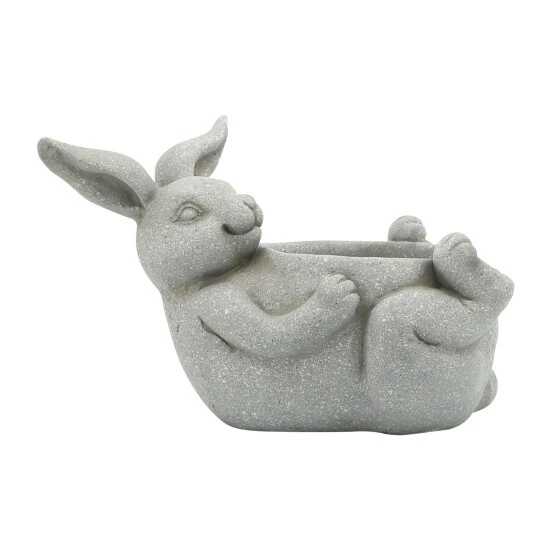 New ๐ Sagebrook Home Resin, 15"d Laying Bunny Planter, Gray 10.0"H - 15.0" X 9.0" X 10.0" ๐ 4 New ๐ Sagebrook Home Resin, 15"d Laying Bunny Planter, Gray 10.0"H - 15.0" X 9.0" X 10.0" ๐ - Image 2