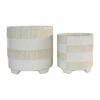 Outlet 🧨 Sagebrook Home Ceramic Set Of 2 6, 8" Textured Footed Planters, Beige 8.0"H - 8.0" X 8.0" X 8.0" 👍 -Sagebrook Home Online Shop unnamed file 139