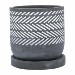 Best deal 🔔 Sagebrook Home Cem, 6" Tribal Planter With Saucer, Gray 6.0"H - 6.0" X 6.0" X 6.0" 🥰