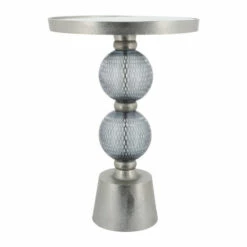 Hot Sale 🔔 Sagebrook Home Metal, 22"h Orb Side Table, Mirror Top, Gry, Brnz 22.0"H - 16.0" X 16.0" X 22.0" 🥰