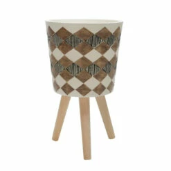 Top 10 🎉 Sagebrook Home Set Of 2 10, 12" Diamond Planter With Wood Legs, Brown(kd) 21"H - 12.0" X 12.0" X 21.0" 🎁 -Sagebrook Home Online Shop unnamed file 144