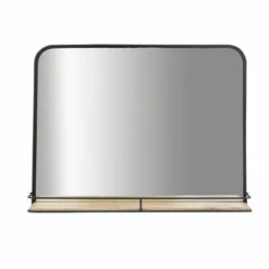 Best reviews of ⌛ Sagebrook Home Metal, 24x18 Mirror With Folding Shelf, Black, Brown 18.0"H - 24.0" X 3.75" X 18.0" 🔔