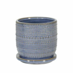 Brand new 😀 Sagebrook Home Ceramic 5" Textured Planter With Saucer, Blue 5"H - 5.0" X 5.0" X 5.0" 🤩 -Sagebrook Home Online Shop unnamed file 1469