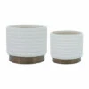 Flash Sale 🎁 Sagebrook Home Set Of 2 Maze Metallic Planters 6, 8", White 7"H - 8.0" X 8.0" X 7.0" 🎁