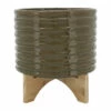Flash Sale 😀 Sagebrook Home Ceramic 10" Textured Planter With Stand, Olive 8"H - 11.0" X 11.0" X 8.0" 🥰 -Sagebrook Home Online Shop unnamed file 1505