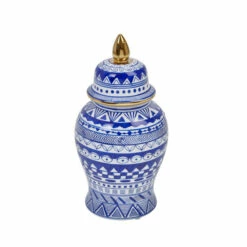 Deals ๐คฉ Sagebrook Home 14" White, Blue Temple Jar 14"H - 8.0" X 8.0" X 14.0" โจ