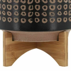 New ❤️ Sagebrook Home Ceramic 10" Planter On Stand, Brown 11.5"H - 9.75" X 9.75" X 11.5" 🌟 -Sagebrook Home Online Shop unnamed file 1554