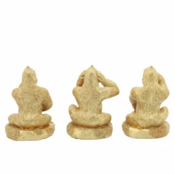 Best Pirce 👏 Sagebrook Home Resin, Set Of 3 Hear, Speak, See No Evil Gorillas, Gold 6"H - 4.0" X 4.0" X 6.0" 🔔 -Sagebrook Home Online Shop unnamed file 1559
