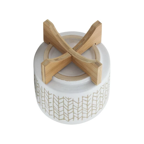 Outlet π― Sagebrook Home 8" Chevron Planter With Wood Stand, Beige 9.0"H - 8.0" X 8.0" X 9.0" π€© 8 Outlet π― Sagebrook Home 8" Chevron Planter With Wood Stand, Beige 9.0"H - 8.0" X 8.0" X 9.0" π€© - Image 6