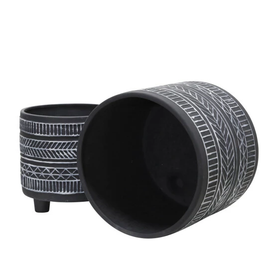 Coupon ๐งจ Sagebrook Home Set Of 2 Tribal Look Footed Planter 6, 8", Black 8"H - 8.0" X 8.0" X 8.0" ๐ 6 Coupon ๐งจ Sagebrook Home Set Of 2 Tribal Look Footed Planter 6, 8", Black 8"H - 8.0" X 8.0" X 8.0" ๐ - Image 4