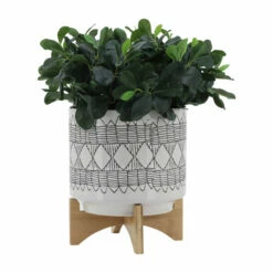 Buy 🧨 Sagebrook Home Ceramic 10" Aztec Planter On Wooden Stand, Gray 11.0"H - 10.0" X 10.0" X 11.0" 🔥 -Sagebrook Home Online Shop unnamed file 1645
