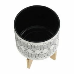 Buy 🧨 Sagebrook Home Ceramic 10" Aztec Planter On Wooden Stand, Gray 11.0"H - 10.0" X 10.0" X 11.0" 🔥 -Sagebrook Home Online Shop unnamed file 1646