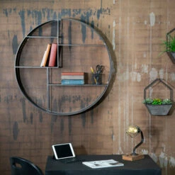 Hot Sale 🥰 Sagebrook Home Metal 36" Round Wall Shelf, Black 36"H - 36.0" X 6.0" X 36.0" 🤩 -Sagebrook Home Online Shop unnamed file 1706