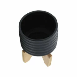 Outlet 👍 Sagebrook Home 5" Textured Planter With Stand, Black 5.0"H - 6.0" X 6.0" X 5.0" ✔️ -Sagebrook Home Online Shop unnamed file 1721