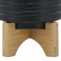 Outlet 👍 Sagebrook Home 5" Textured Planter With Stand, Black 5.0"H - 6.0" X 6.0" X 5.0" ✔️ -Sagebrook Home Online Shop unnamed file 1724