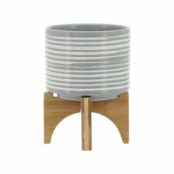 Wholesale 💯 Sagebrook Home Ceramic 5" Planter On Stand, Gray 7.0"H - 5.25" X 5.25" X 7.0" 😉 -Sagebrook Home Online Shop unnamed file 1727