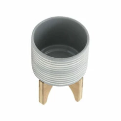 Wholesale 💯 Sagebrook Home Ceramic 5" Planter On Stand, Gray 7.0"H - 5.25" X 5.25" X 7.0" 😉 -Sagebrook Home Online Shop unnamed file 1729