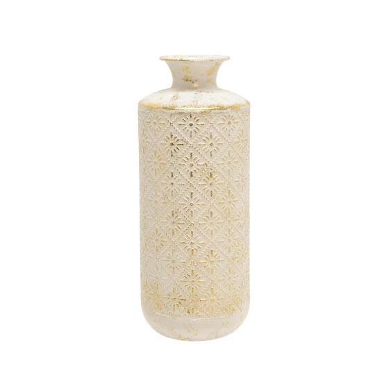 Discount π Sagebrook Home Metal 16" Deco Tribal Jar, Antique White 16.0"H π€© 4 Discount π Sagebrook Home Metal 16" Deco Tribal Jar, Antique White 16.0"H π€© - Image 2