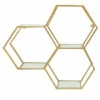 Brand new ⭐ Sagebrook Home Metal, 28" Mirrored Honeycomb Wall Shelf, Gold 28.0"H - 28.0" X 7.0" X 28.0" 🌟